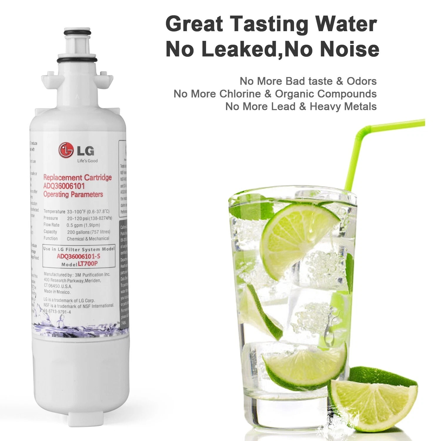 Fit For LT700P Refrigerator Water Filter 3 Pack NEW SEALED ADQ36006101 200gal
