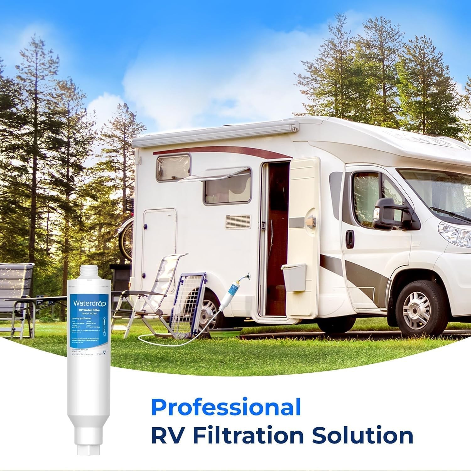 Waterdrop RV/Marine Water Filter, Camper Water Filter, NSF Certified, 4 Pack