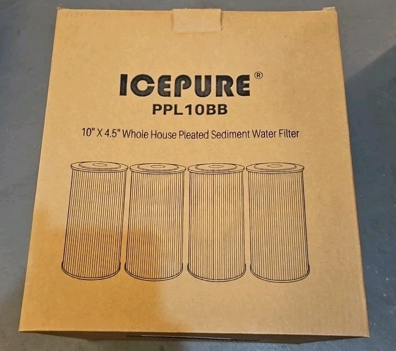 10″ x 4.5″ 5 Micron Whole House Pleated Sediment Water Filter PPL10BB – 4 PACK