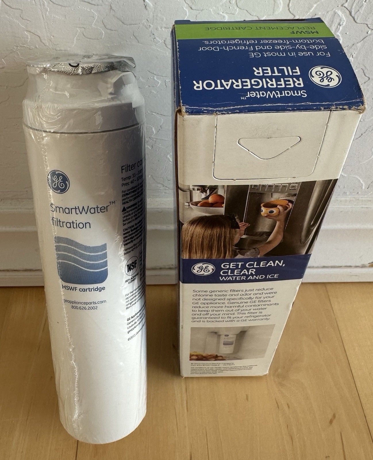 GE MSWF refrigerator water filter replacement SmartWater filter new