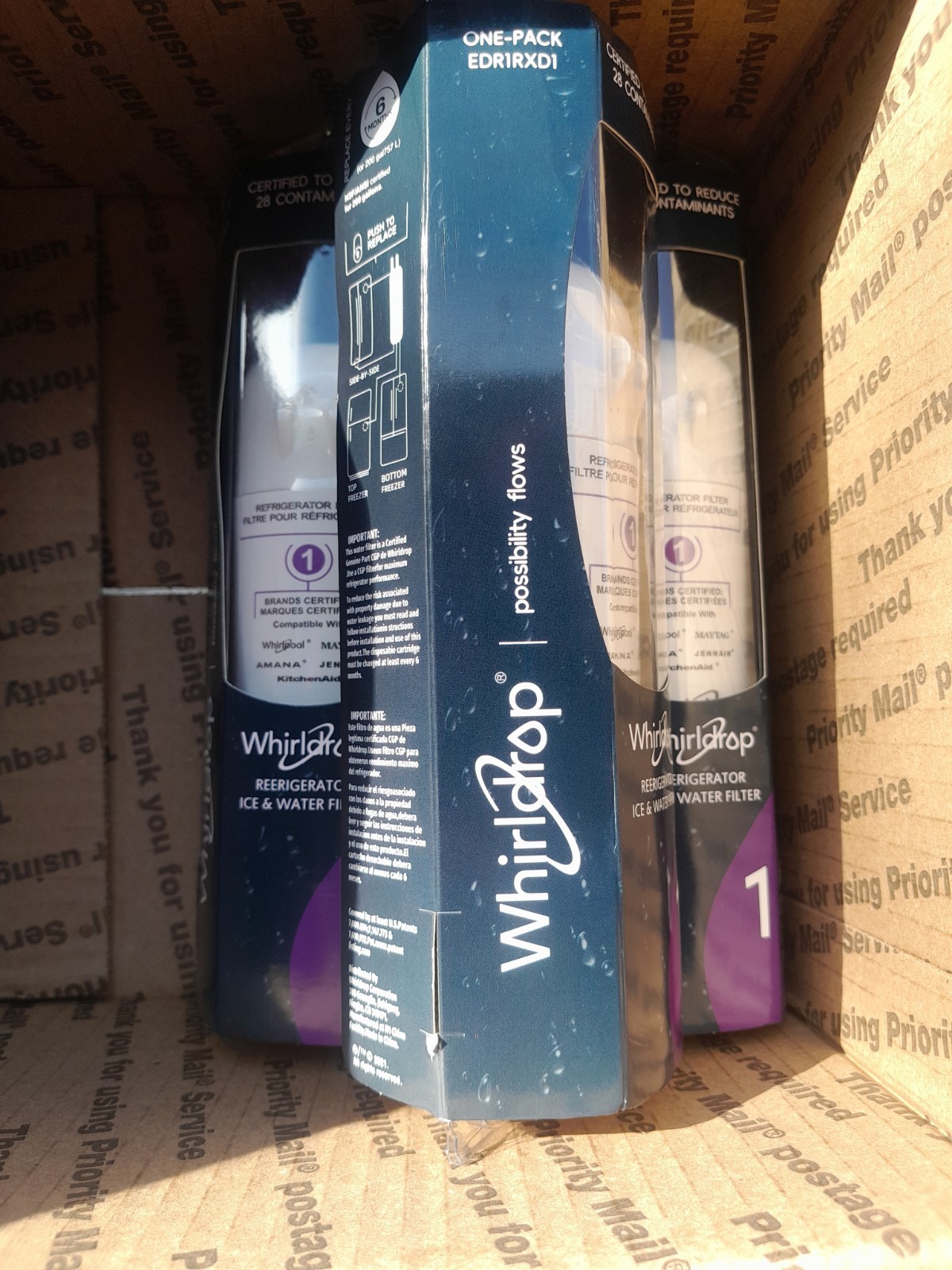 Set Of 4 Whirldrop #1 Refrigerator Ice and Water Filter Everydrop ΕDR1RXD1
