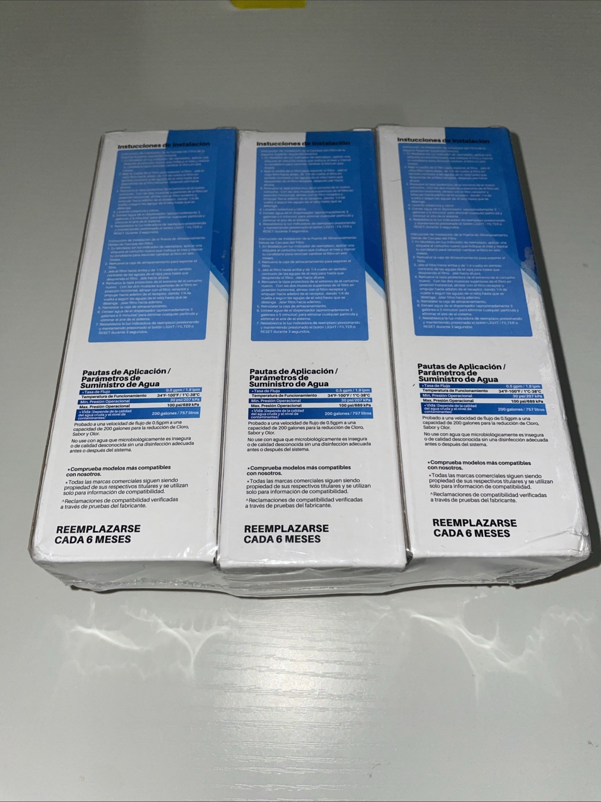 ICEPURE RWF4700AC Refrigerator Water Filter Lot (3) + AF004 Air Filter 3-Pack