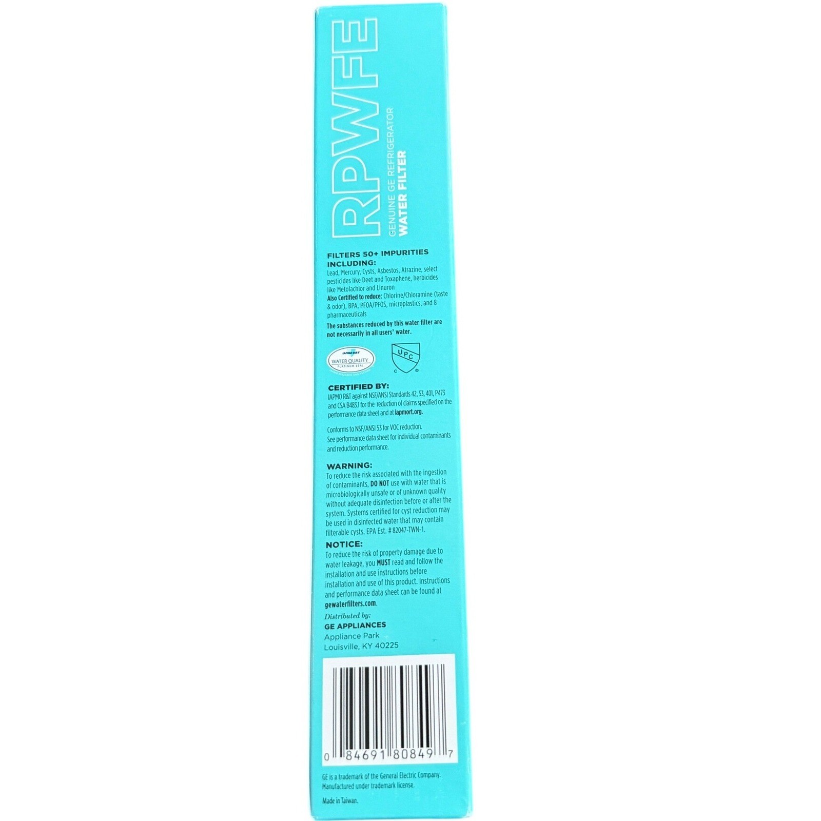 GE RPWFE Refrigerator Water Filter Genuine Blue White French Door Replacement