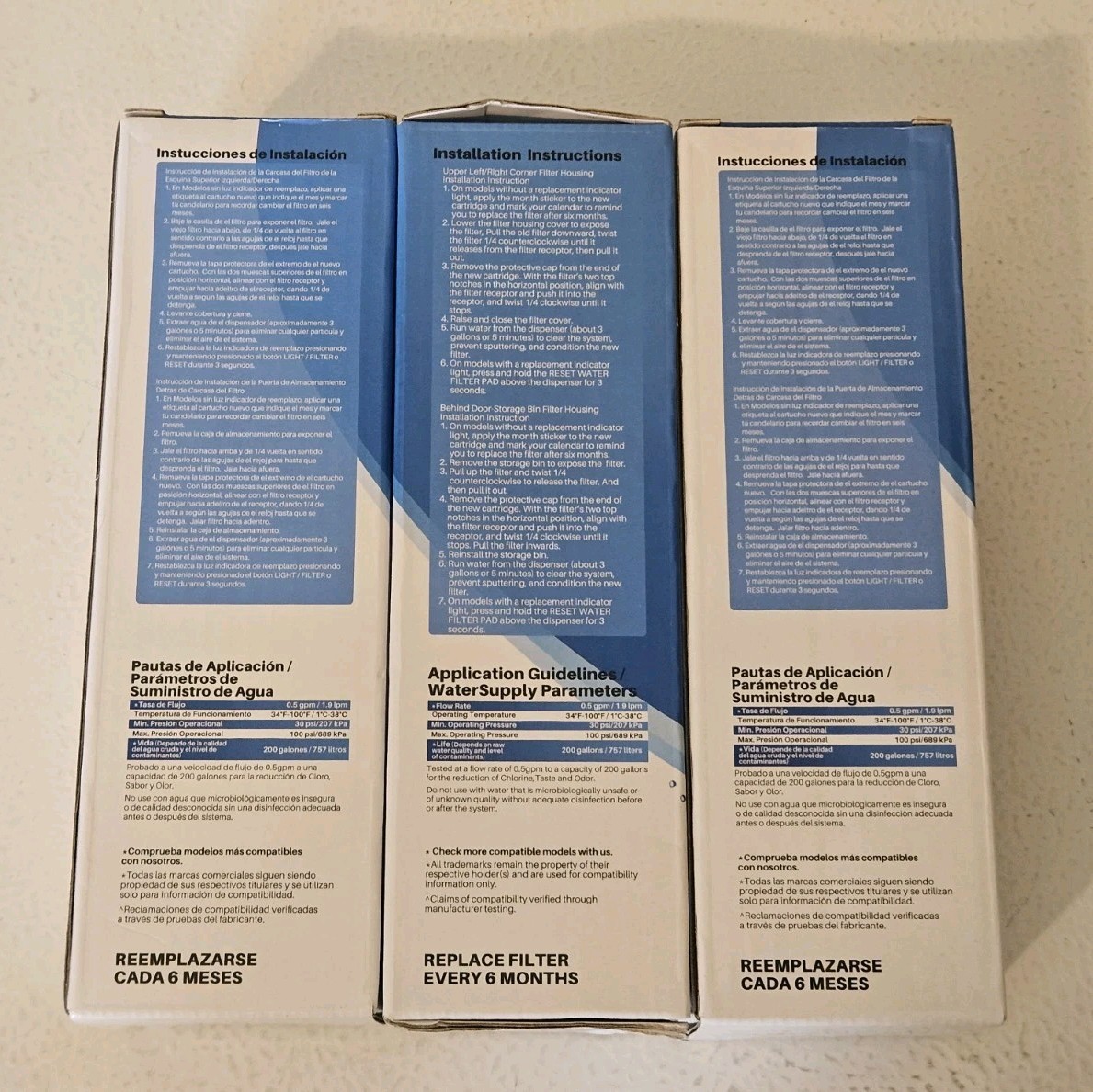ICEPURE RWF4700AC Water Filter 3 Pack + AF004 Air Filter 3 Pack Bundle