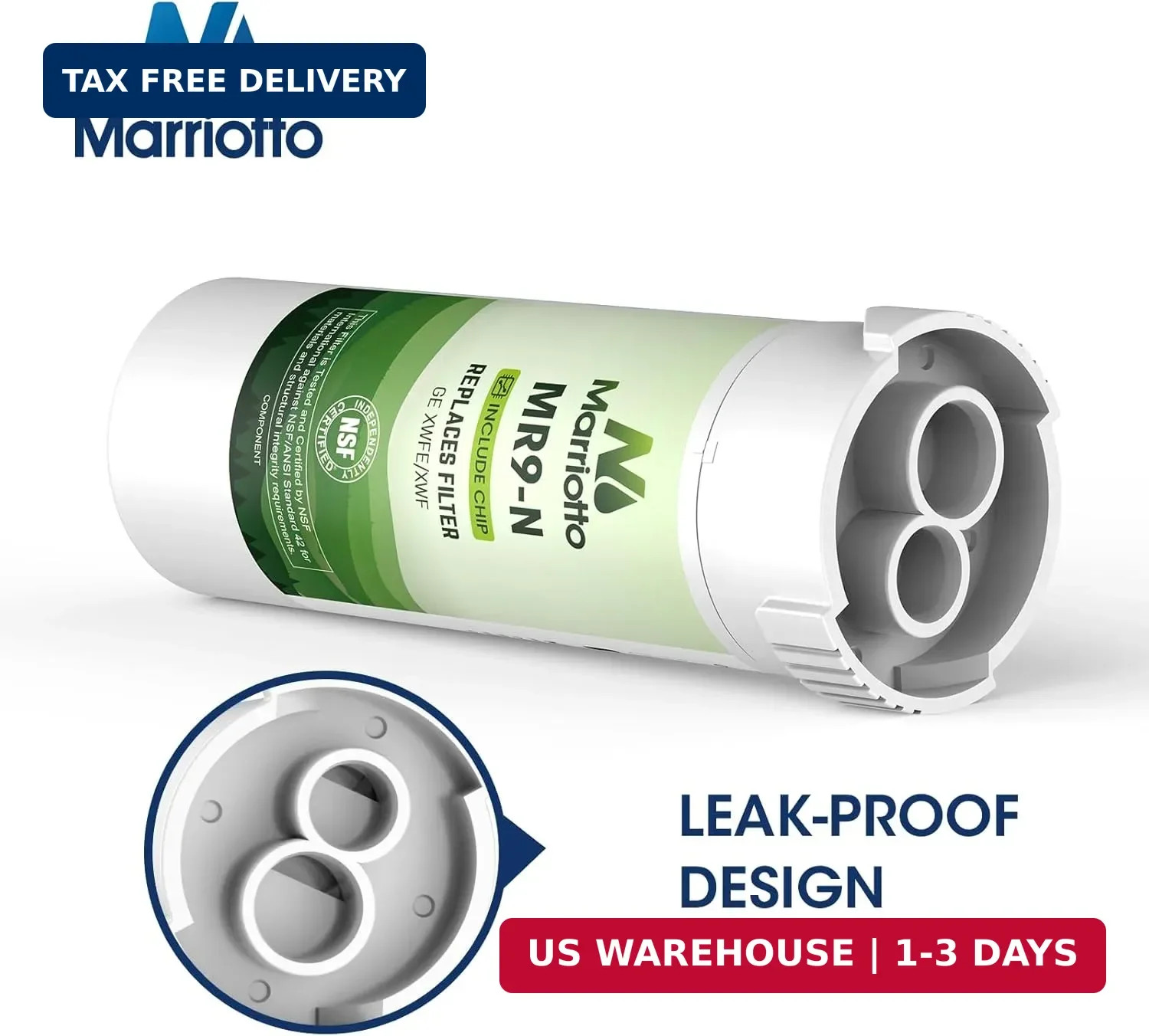 MARRIOTTO Water Filter Compatible with XWFE (Built-in CHIP), Replacement for GE