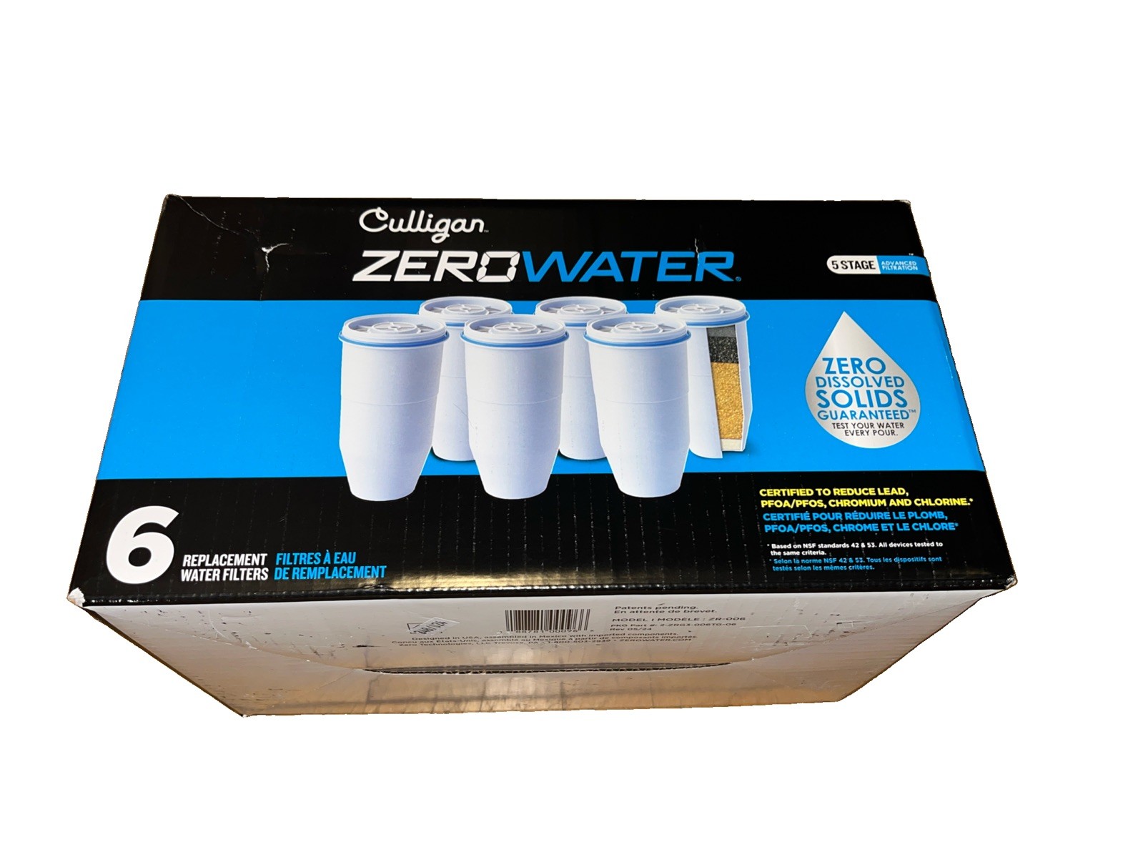 6 Pack Zero Water Filter 5 Stage Advanced Filtration ZR-006 Replace.NEW/Open Box