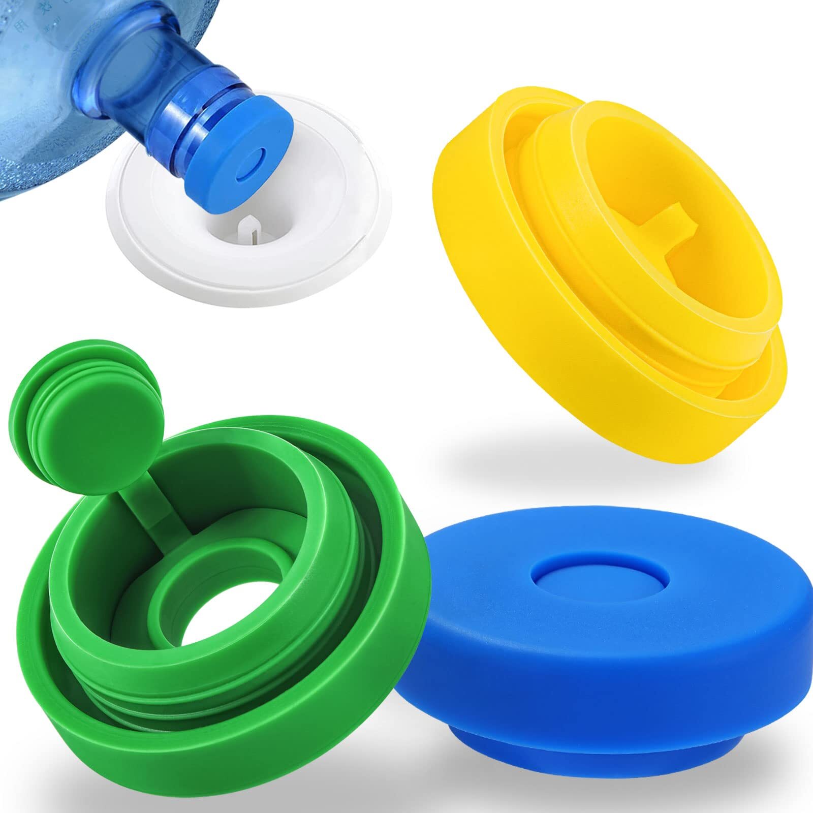Striludo 3 Packs 5 Gallon Water Jug Cap,Reusable 5 Gal Caps for blue