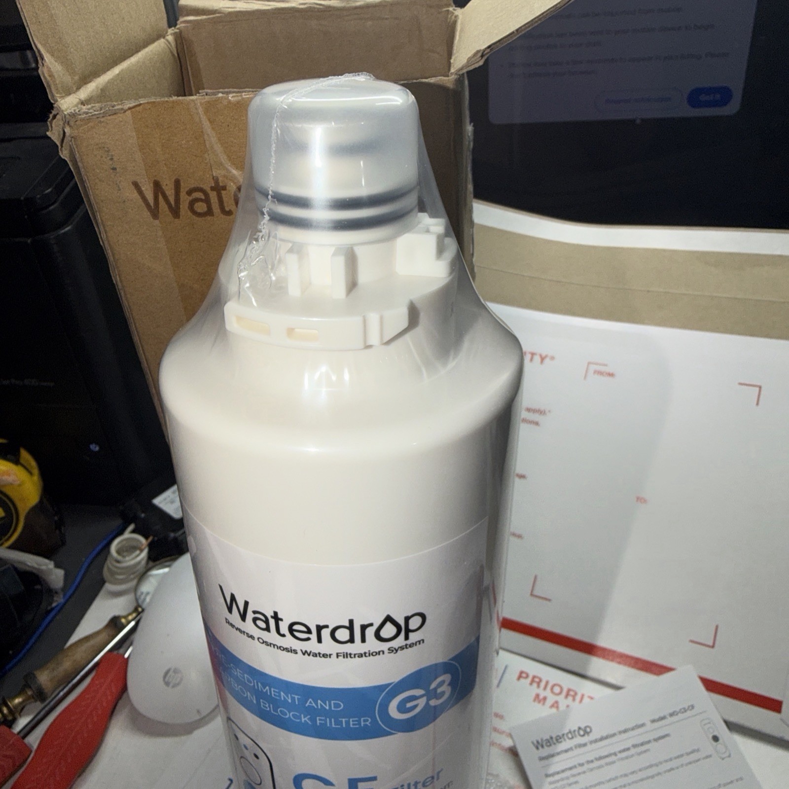 Waterdrop WD-G3-CF Filter, Replacement for WD-G3-W, WD-G3P600 and WD-G3P800-W