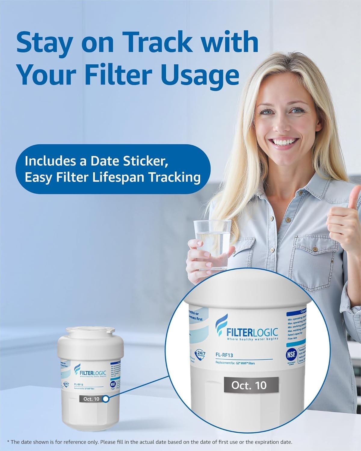 FL-RF13 Refrigeration Water Filter – Reduces Chlorine & Impurities, 300 Gallons
