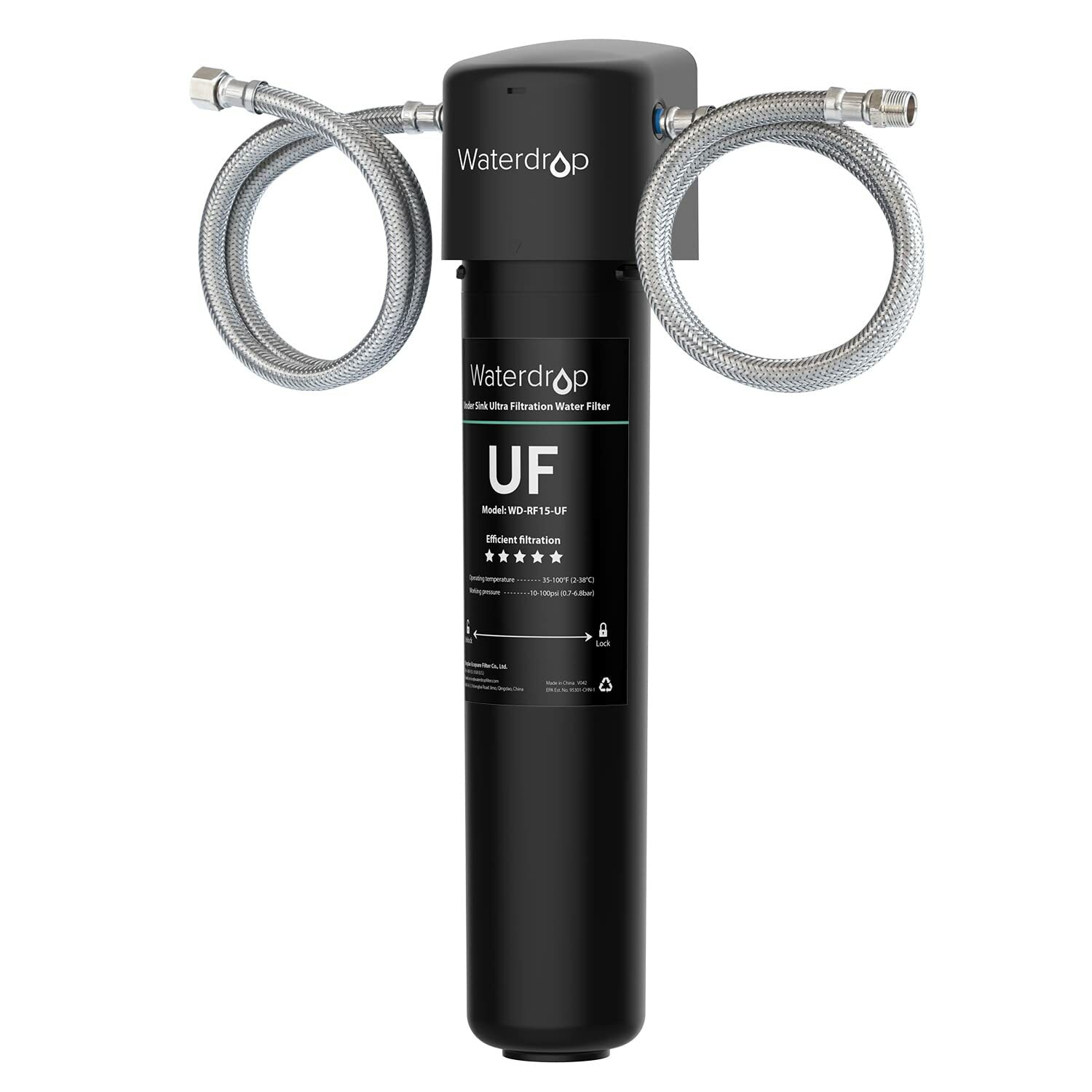 Waterdrop 15UA-UF Filtration Under Sink Water Filter System,NSF 42 Certified