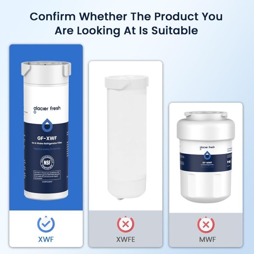 GLACIER FRESH XWF Replacement for GE XWF Refrigerator Water Filter 3 Pack