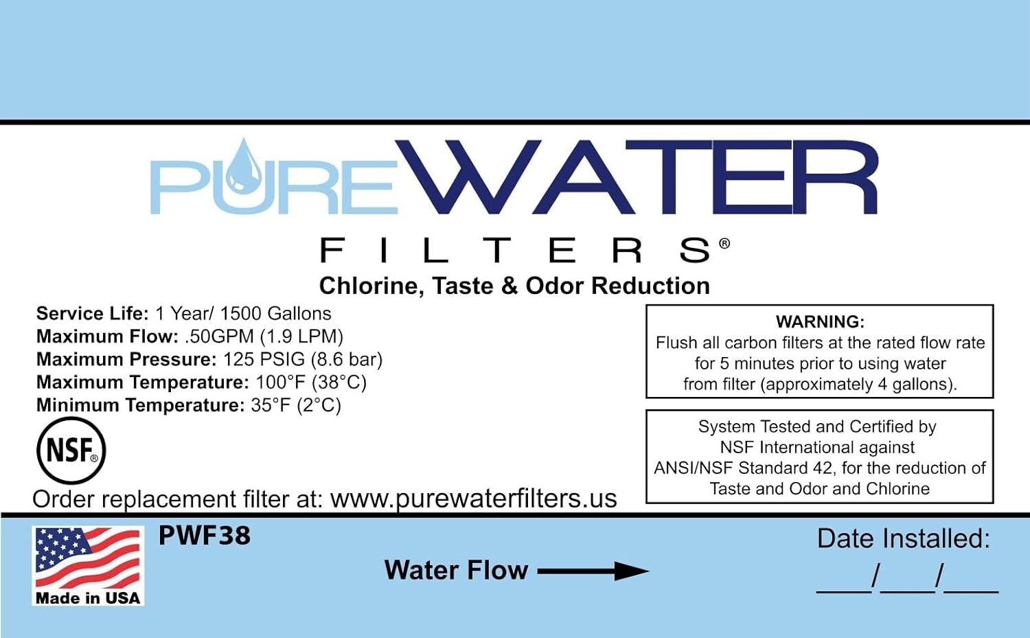 Under Sink Water Filter Kit for Kitchen Sinks and Bathroom Faucets, Made in USA