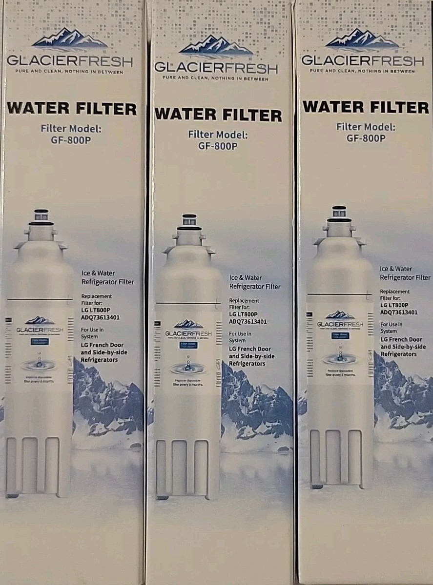 3 Glacier Fresh Water Filter GF-800P Fits LG LT800P LG French Door, Side-by-Side