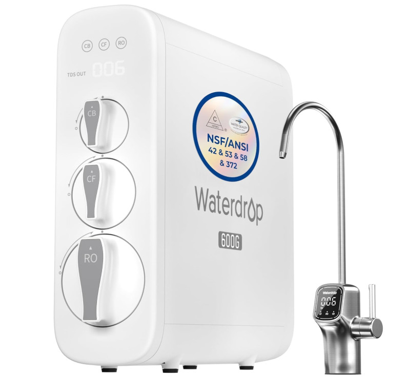 Waterdrop G3P600 Reverse Osmosis System, NSF/ANSI Certified Pure water New