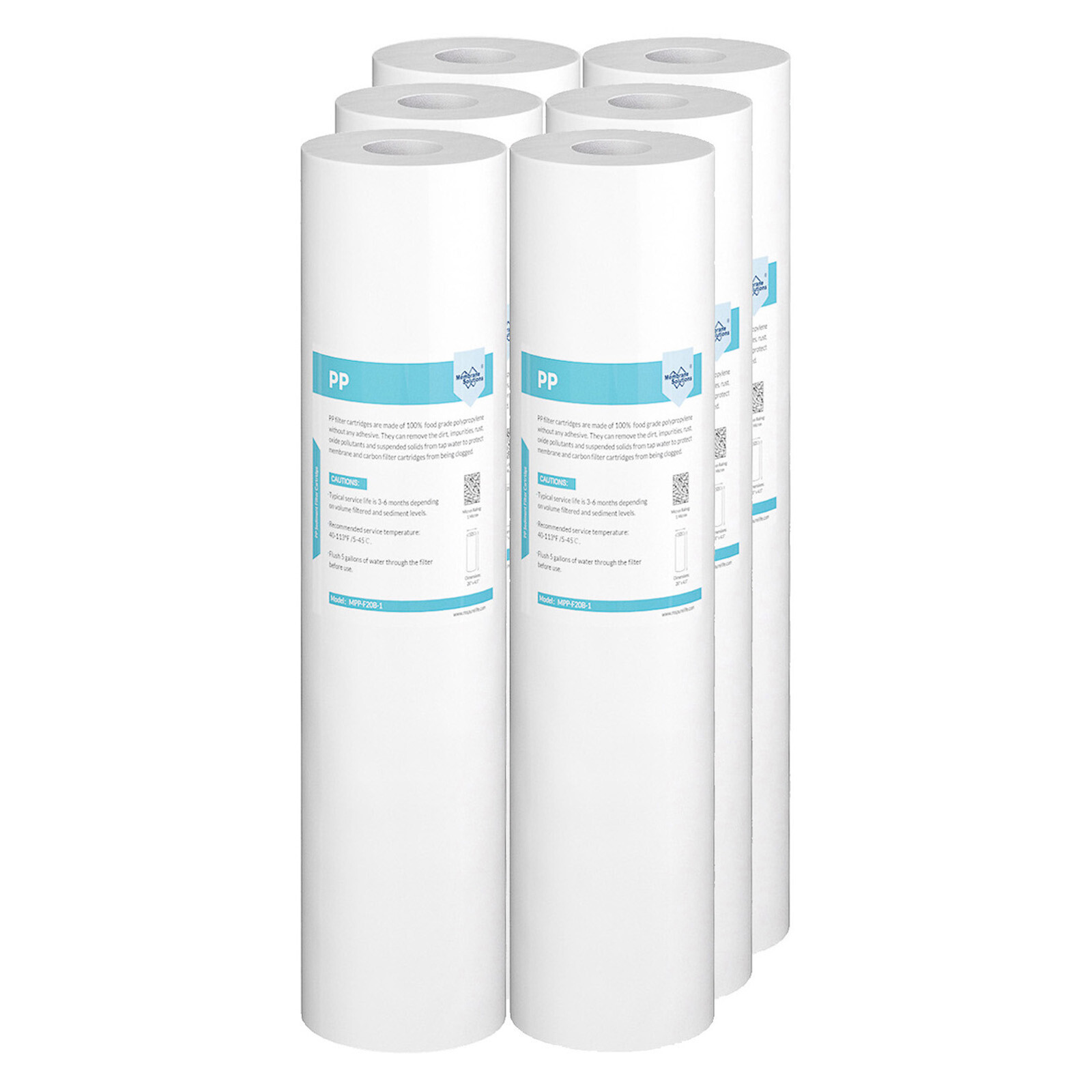 1-6 Pack 1/5 Micron 20×4.5″ Big Blue Whole House Sediment Water Filter Cartridge