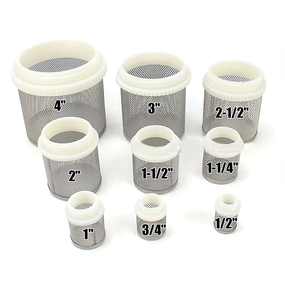 Strainer-Suction and Sump Filter, Stainless Steel Mesh Male Thread 1/2″ to 4″
