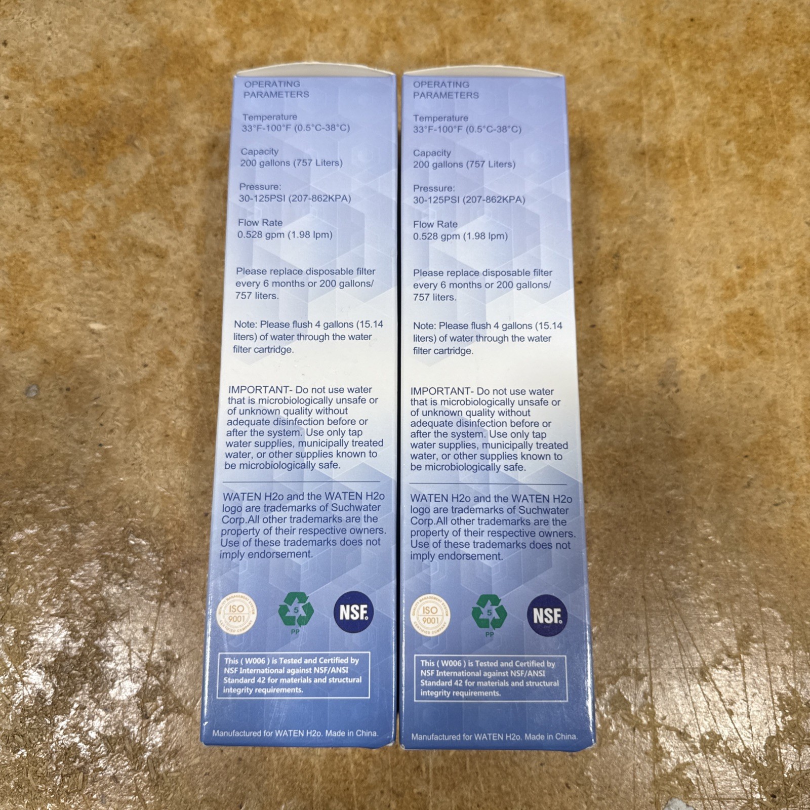 Waten H20 Replacement Water Filter WF3CB 469999 Frigidaire Kenmore New LOT OF 2