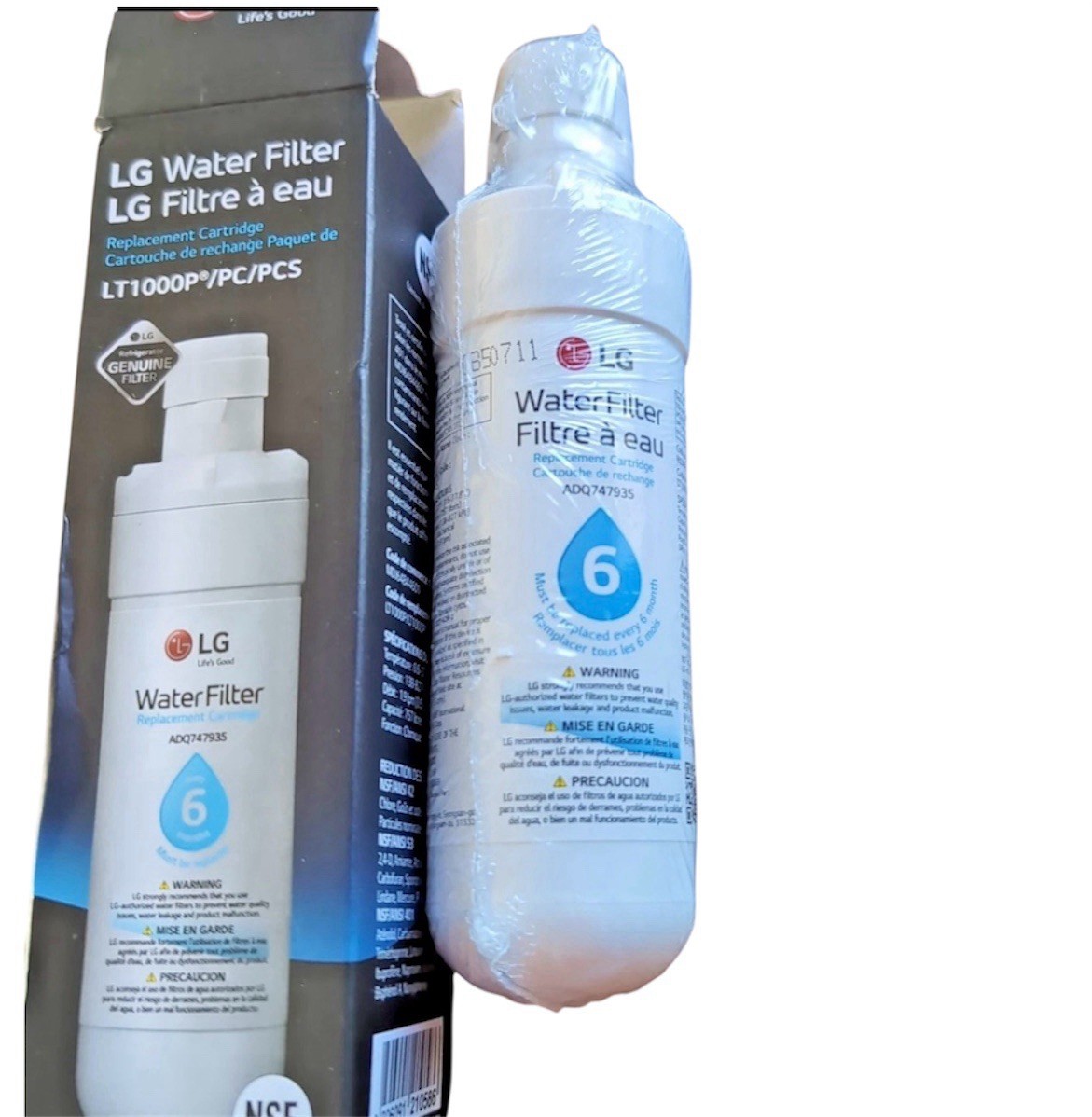 Genuine LG Water Filter Replacement Cartridge LT1000P/PC/PCS – New