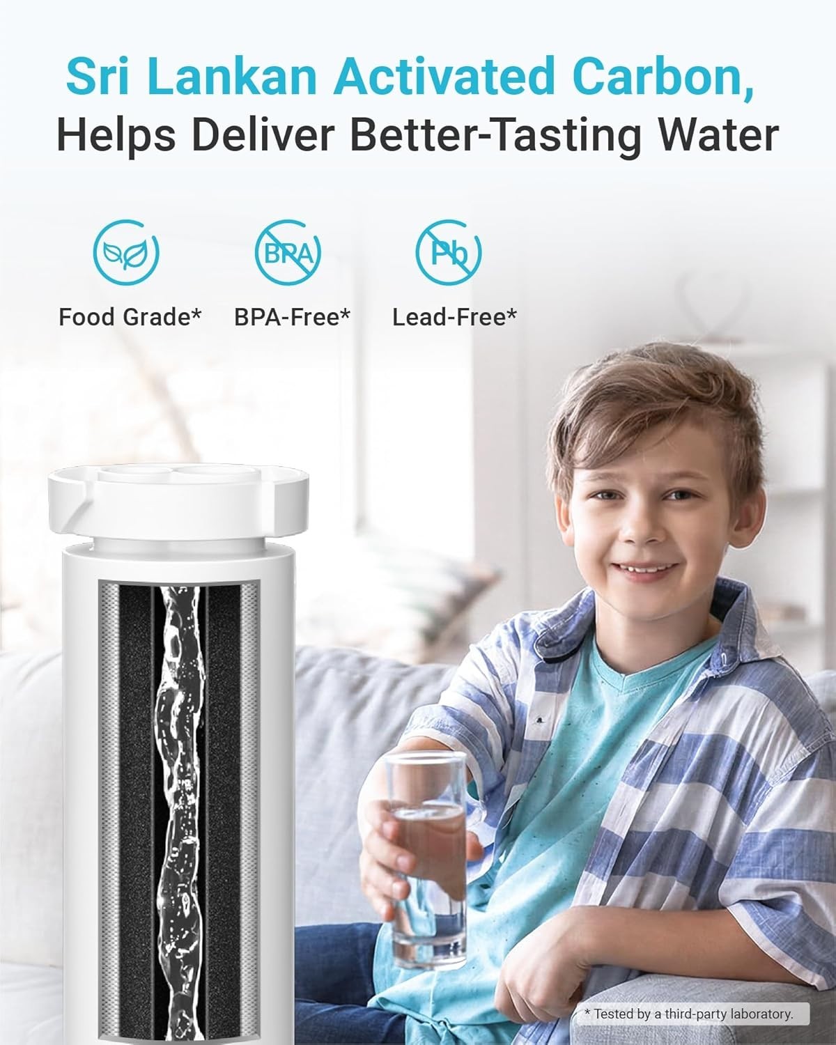 AQUA CREST XWF Refrigerator Water Filter, Replacement for GE®, 1-Pack (No-chip)