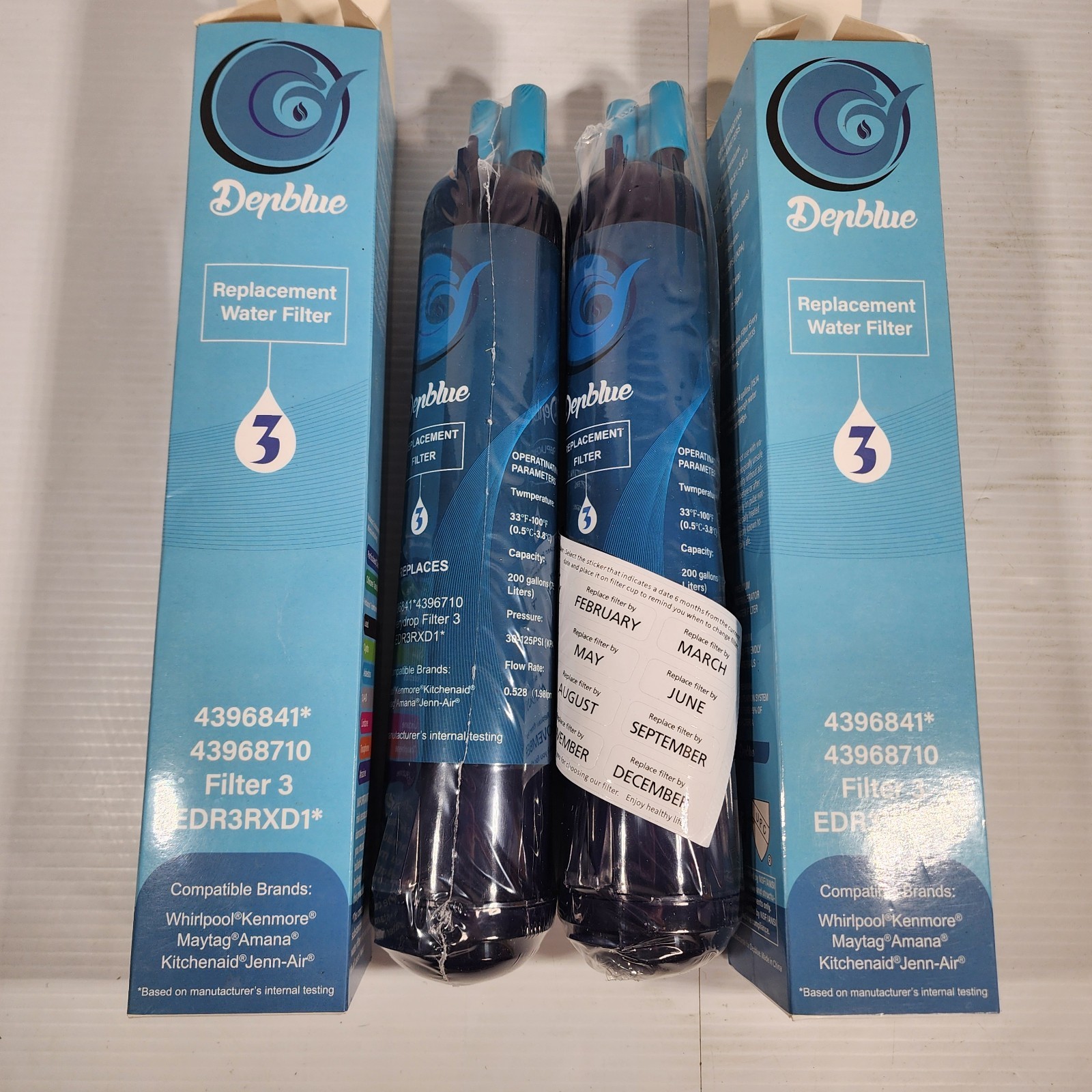 2 DENBLUE REFRIGERATOR Replacement WATER ICE FILTER 3 4396841 4396871 EDR3RXD1