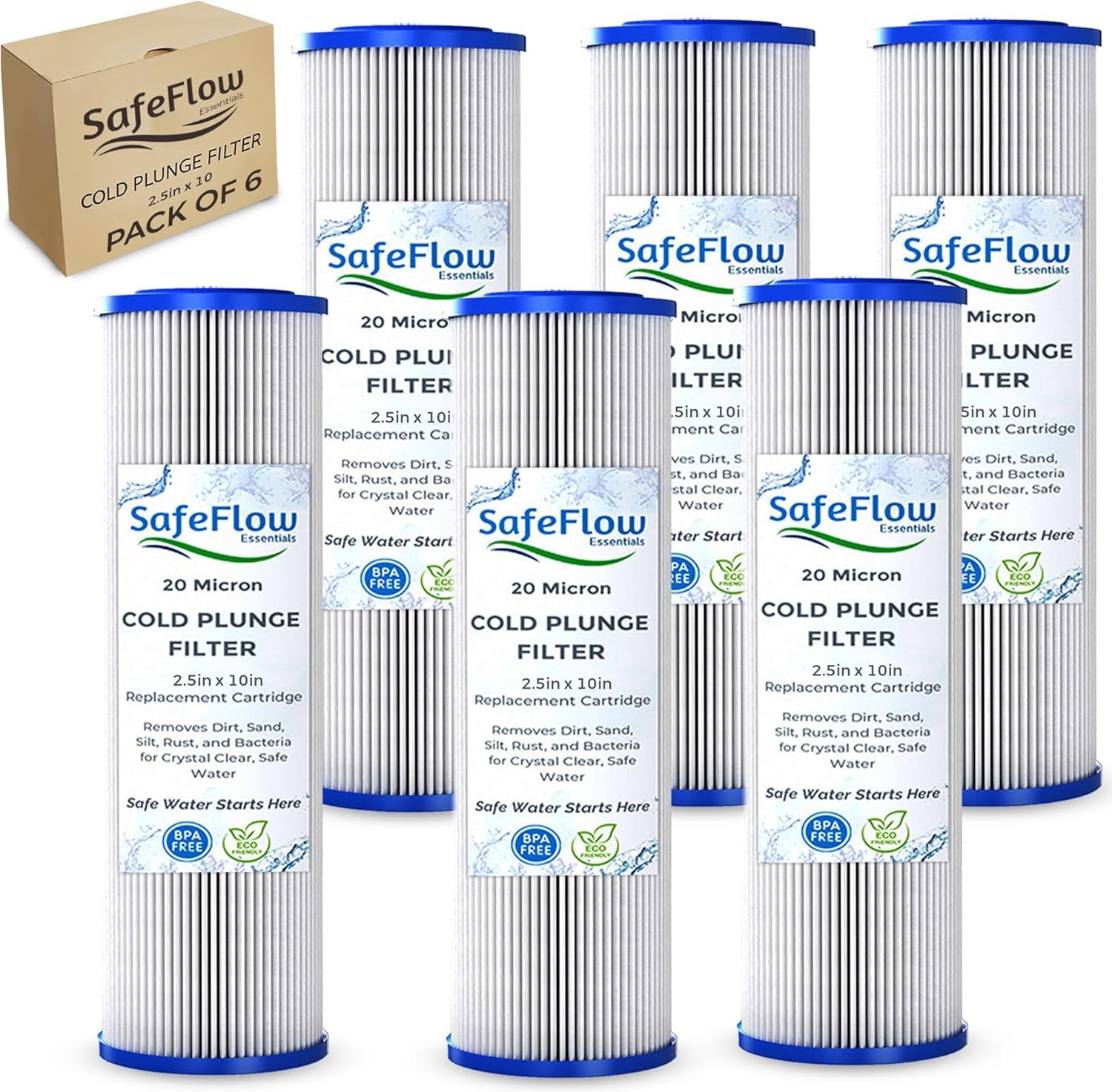 10in Ice Bath Chiller Filters 20 Micron 10″ x 2.5″ Water Filter Replacement C…