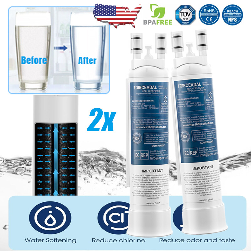 2Pack For Frigidaire FPPWFU01 PWF-1 Refrigerator Water & Ice Filter FRSC2333AS