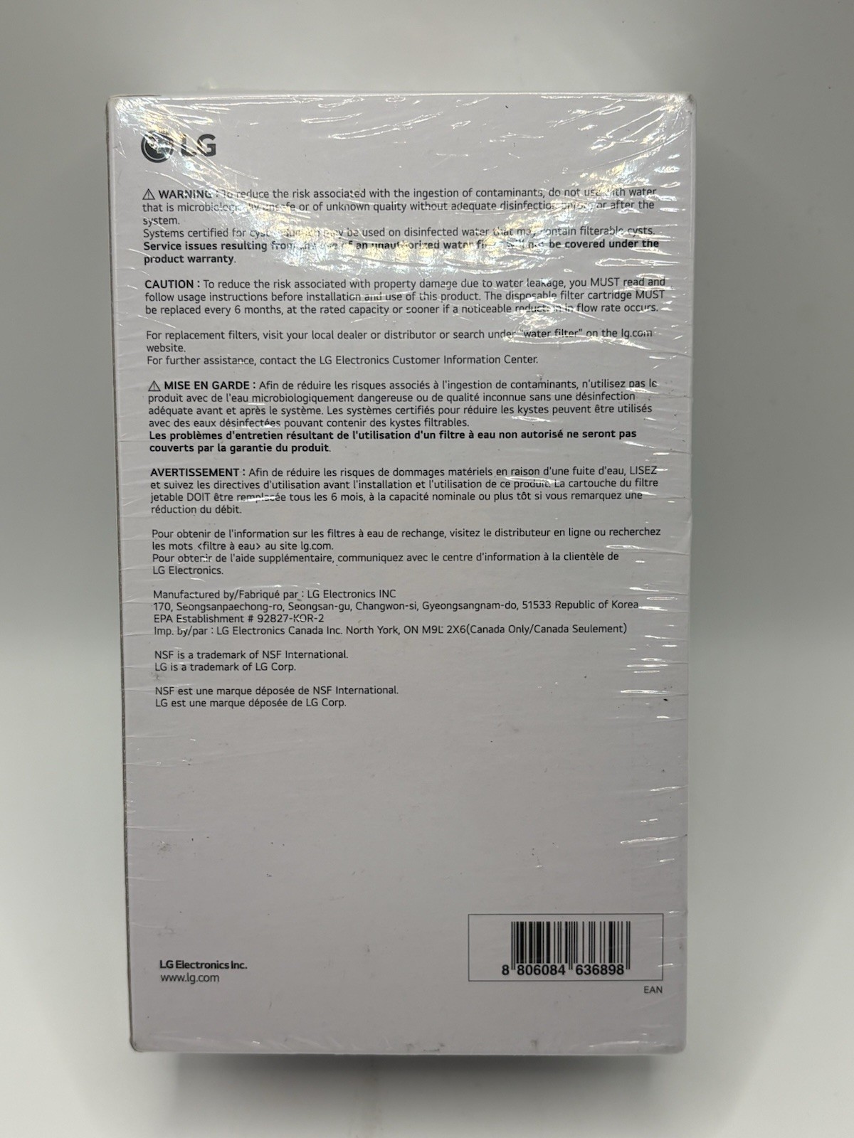 LG LT1000P2 6-Month / 200 Gallon Refrigerator Replacement Water Filter (2 PACK)