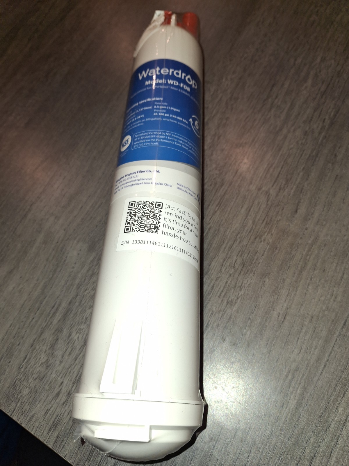 Waterdrop WD-F08 Refrigerator Water Filter, Fits Kenmore® 46-9083, 46-90309