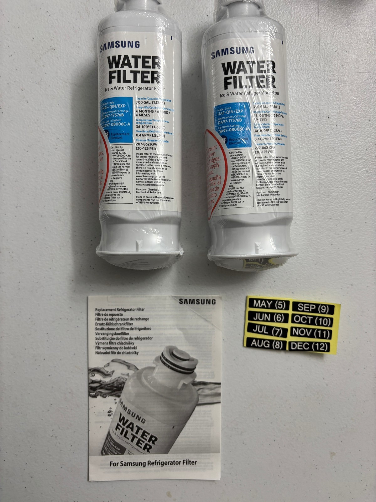 For Samsung Genuine Refrigerator Water Filter HAF-QIN/EXP 2 Pack DA97-17376B