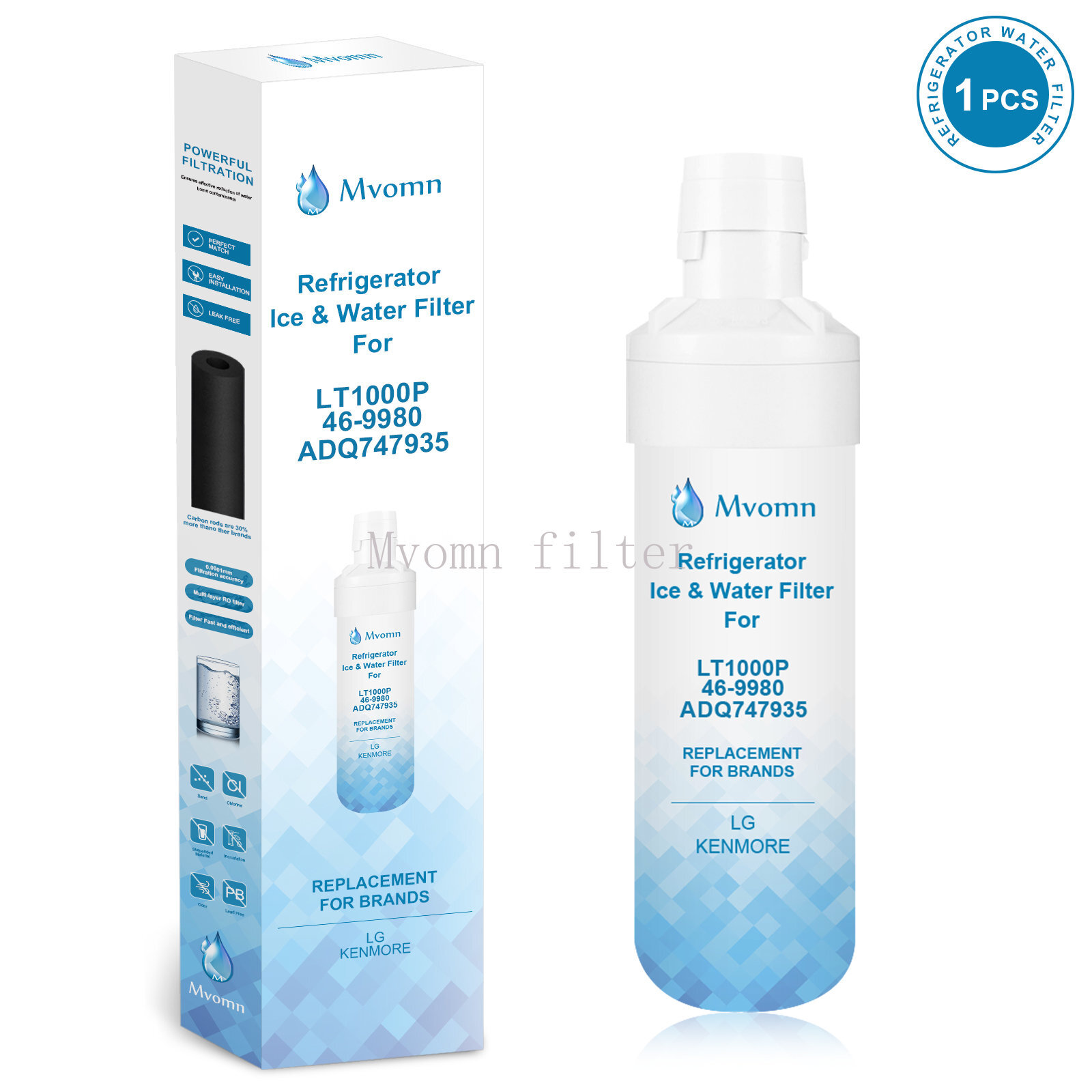 1~6 Packs Fits LG LT1000P/ADQ747935 GF-D706BSL Refrigerator Fresh Water Filter