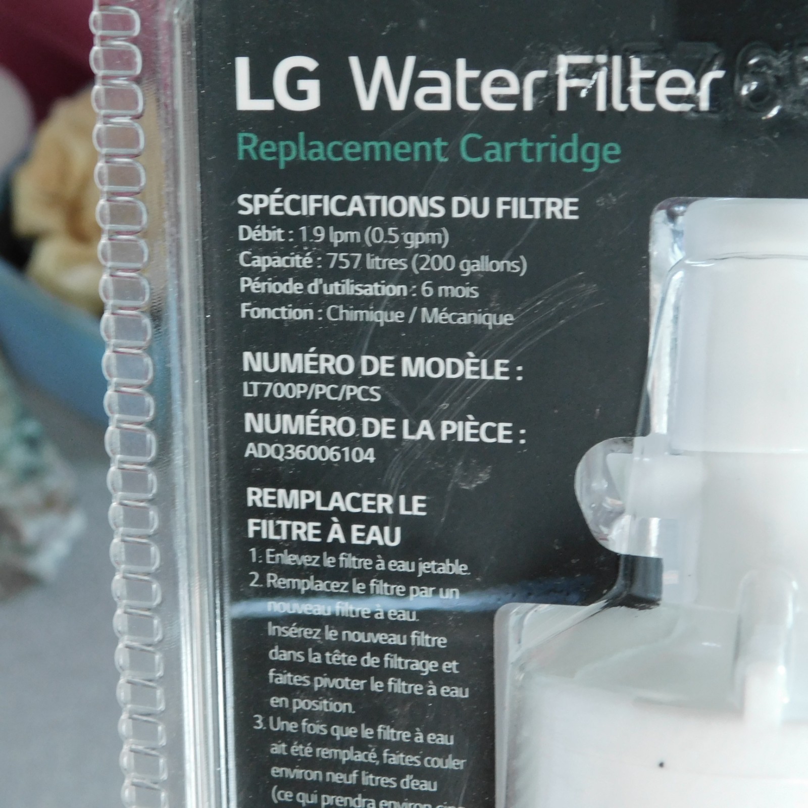 LG water filter LT600P / PC / PCS REPLACEMENT CARTRIDGE
