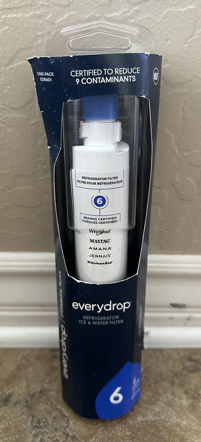 Everydrop by Whirlpool Ice and Water Refrigerator Filter 6, EDR6D1, Single-Pack