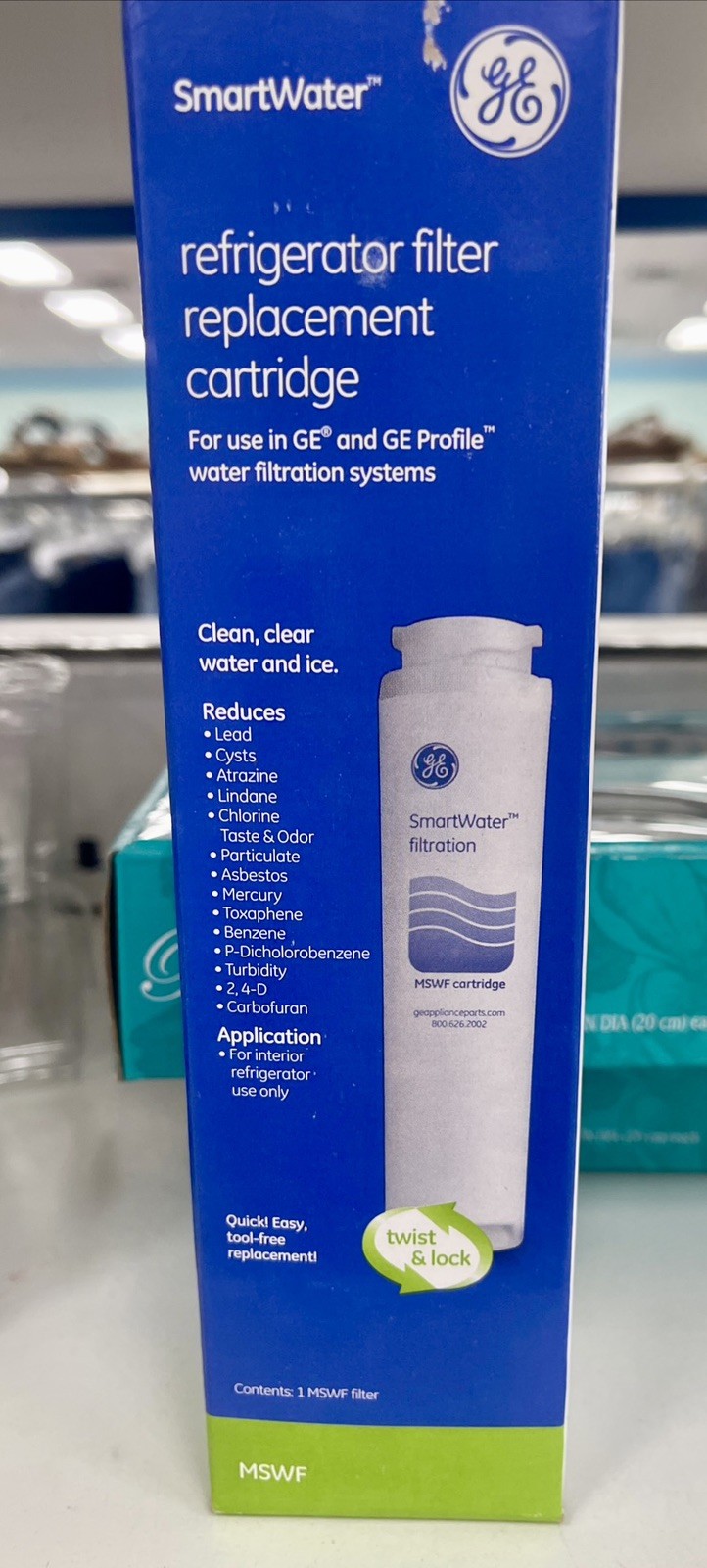 GE Smart Water Filter Filtration MSWF Cartridge 238C2334P06 New