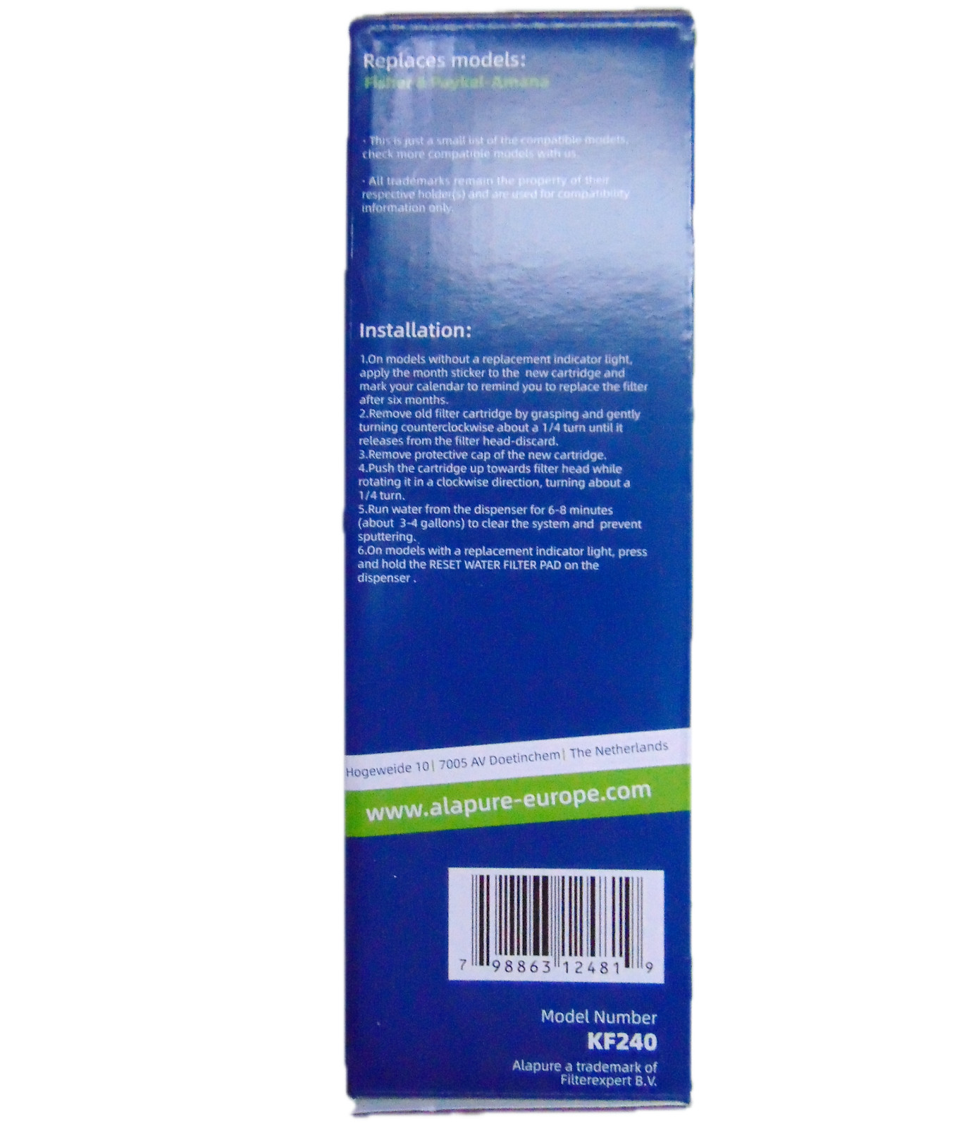 fridge water filter replace Fisher Paykel, Clean n Clear, 67003662 836848 836860