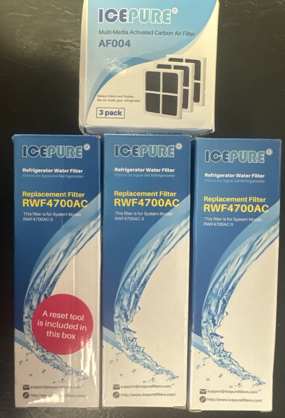 ICEPURE LT1000PC Kenmore 9980 Water & Air Filter combo 3 each RWF4700AC & AF004