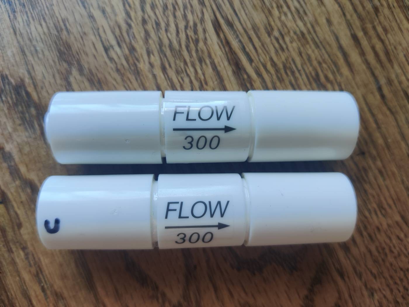 2 Pack 1/4″ Quick Connect Flow Restrictors 300cc for 50 Gpd Reverse Osmosis