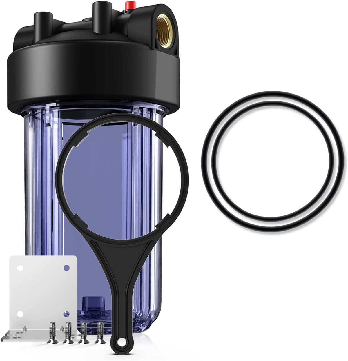 10 Inch Clear Whole House Water Filter Housing Sediment Filtration System 1″ NPT