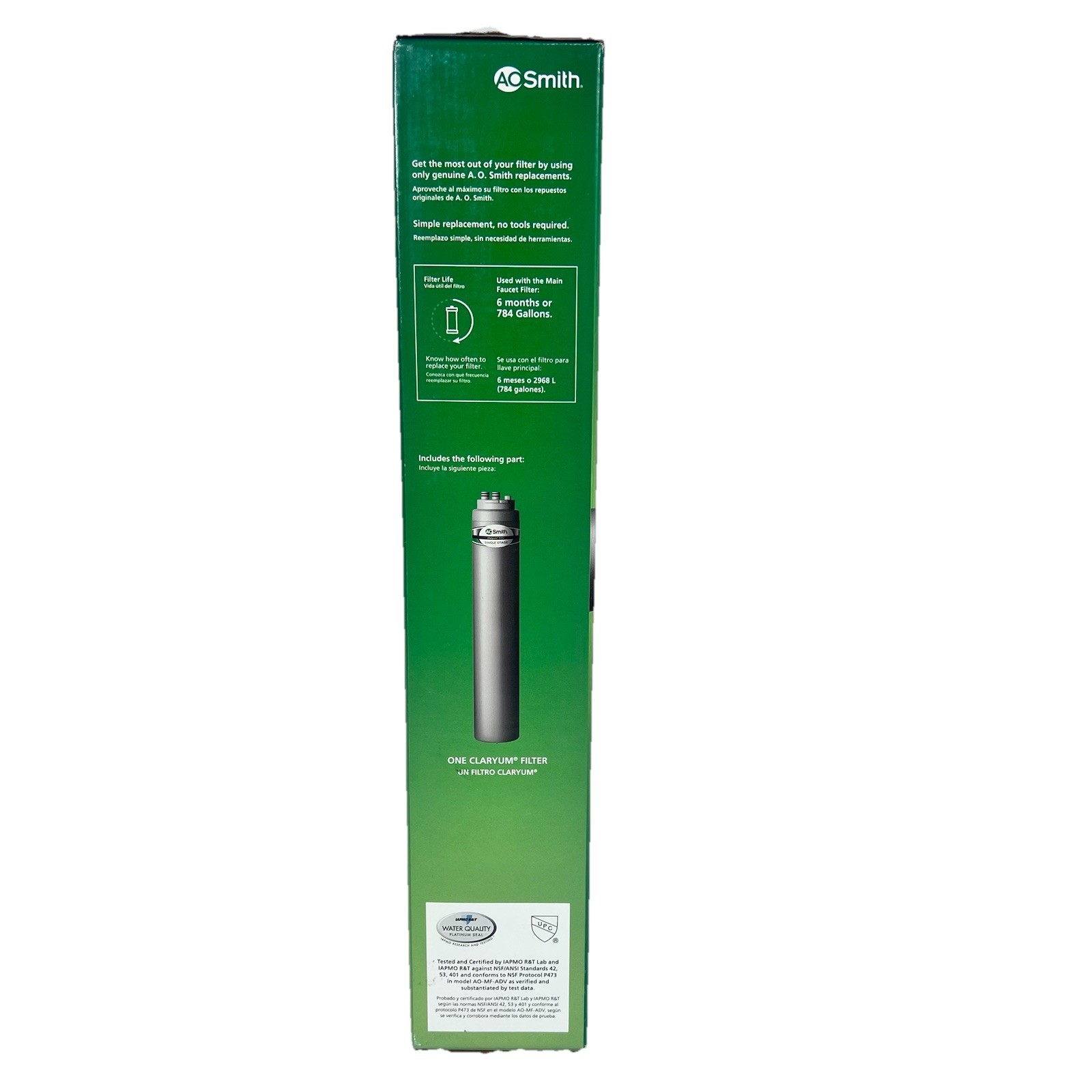 AO Smith AO-MF-ADV-R Replacement Filter Claryum Under Sink New Sealed