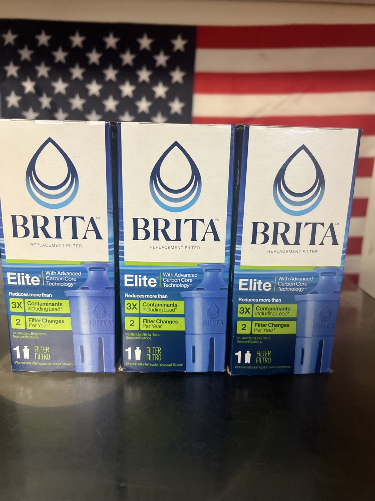 LOT OF 3 Brita Elite Replacement Water Filter for Pitchers & Dispensers