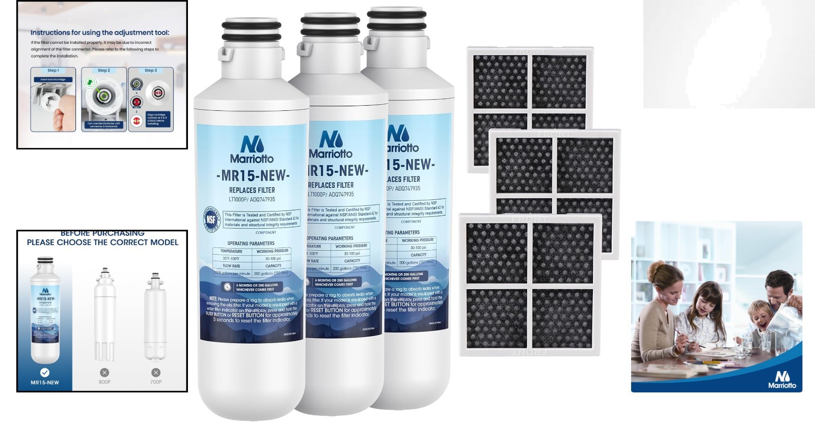 LT1000PC Water Filter & LT120F Air Filter Set – Chlorine Reduction, NSF Certi…