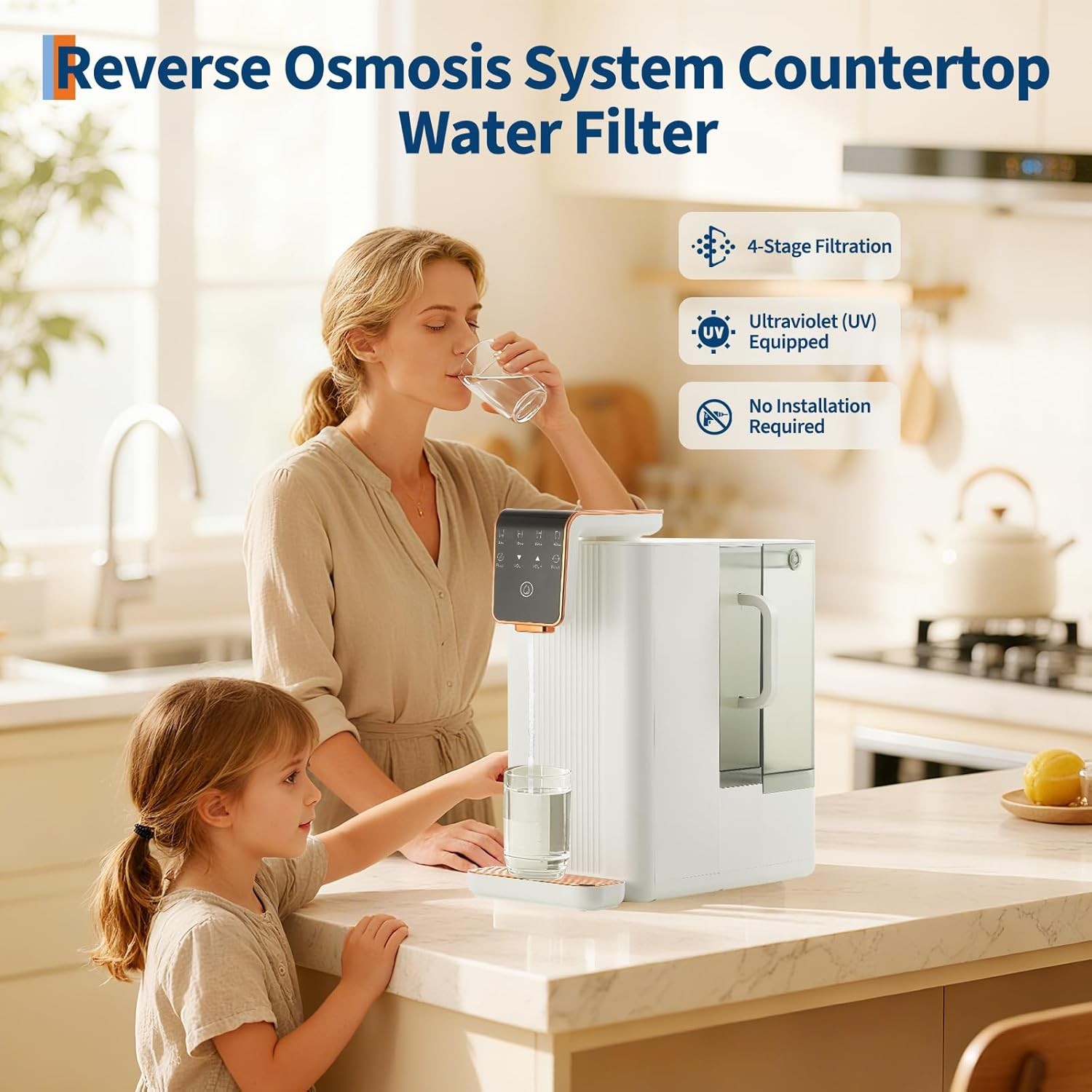 Countertop Reverse Osmosis Water Filter 5-Stage RO Water Filtration System