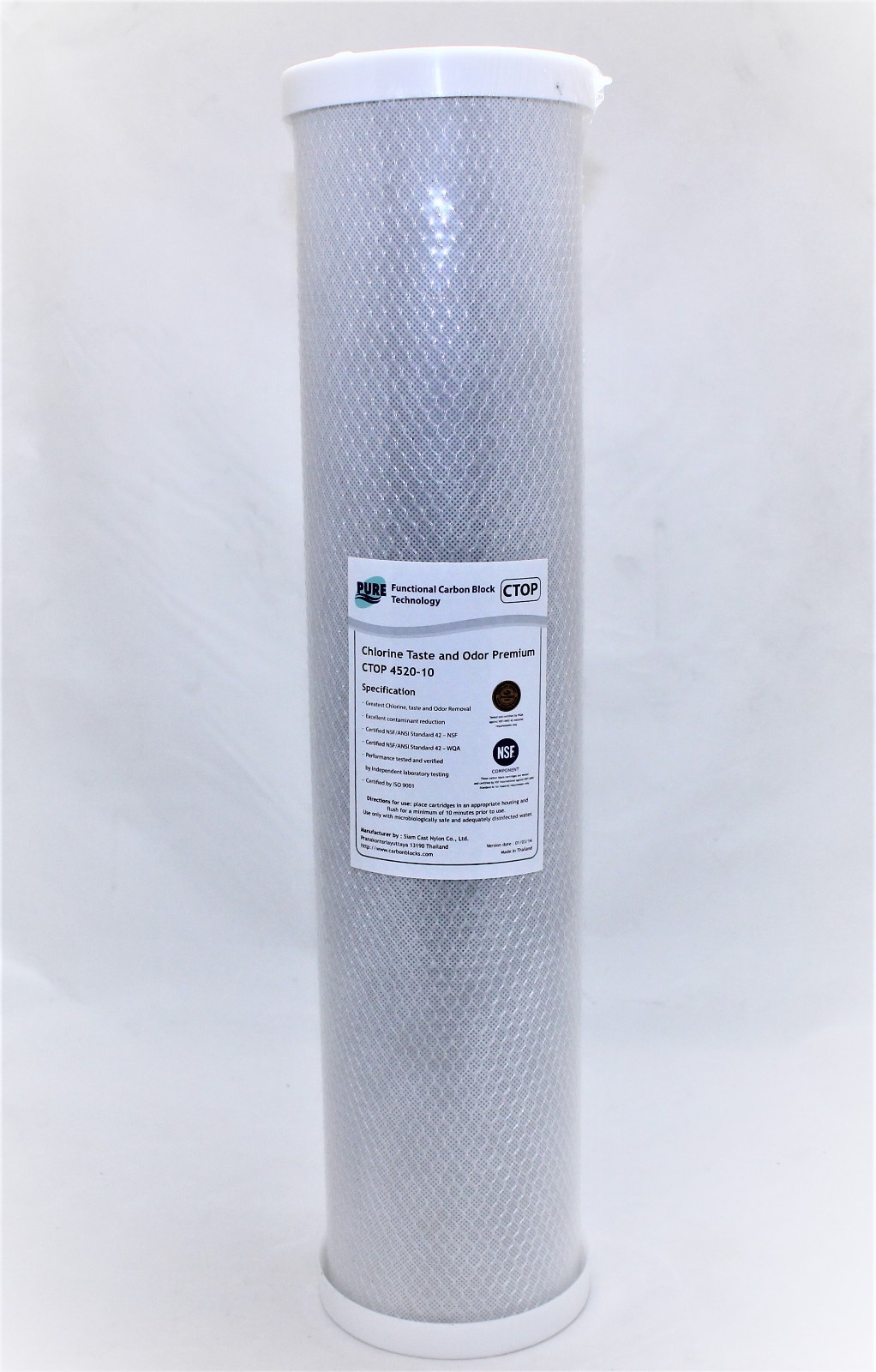 6 Pack Carbon Block Cartridge 4.5″ x 20″ NSF Water Filter 10 Micron