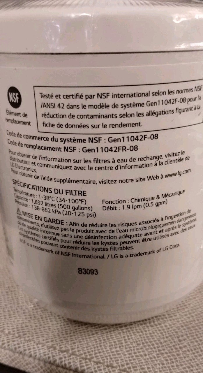 LG LT500P 6 Month 500 Gallon Capacity Replacement Refrigerator Water Filter