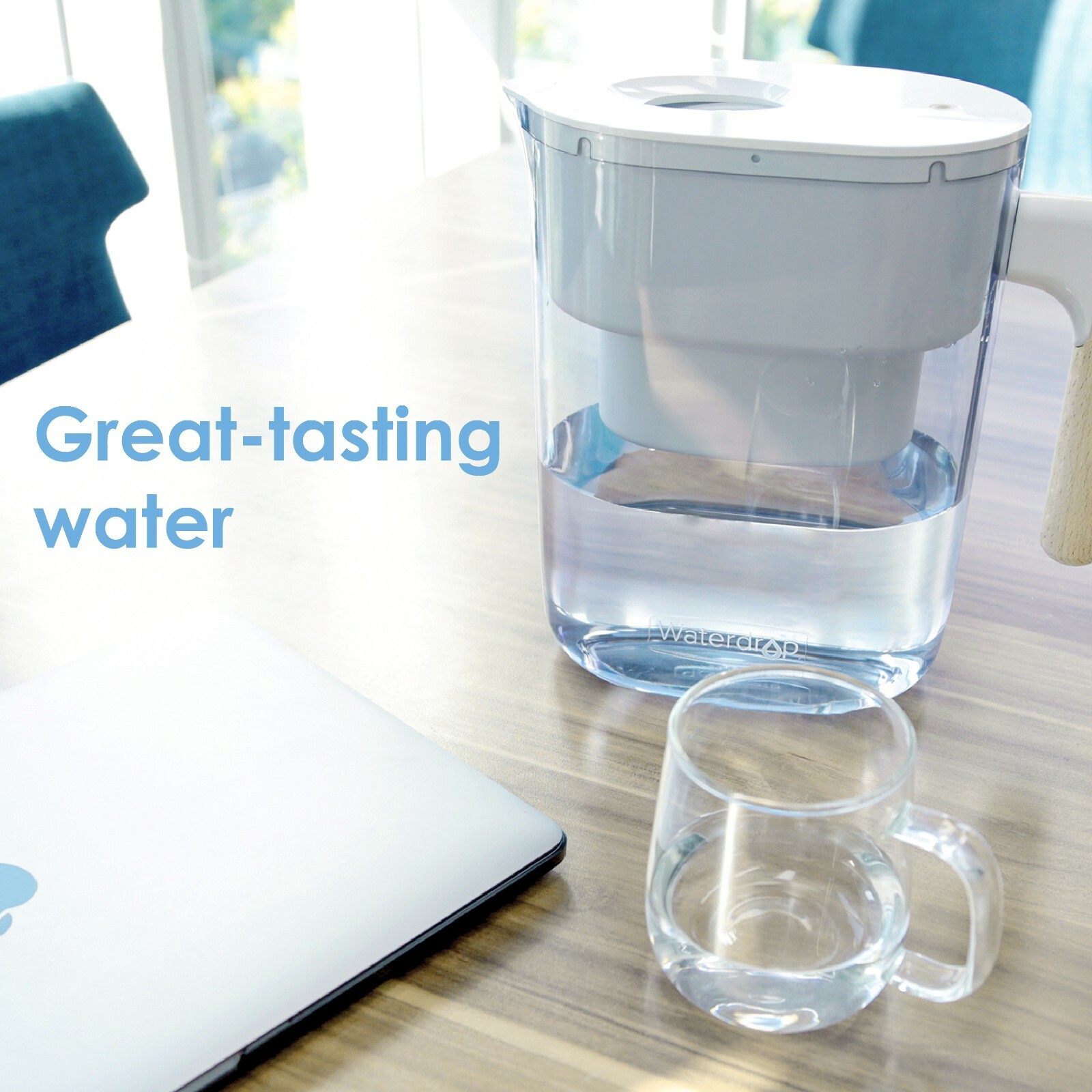Waterdrop Chubby 10-Cup Water Filter Pitcher, NSF Certified,Long-Lasting 200 gal