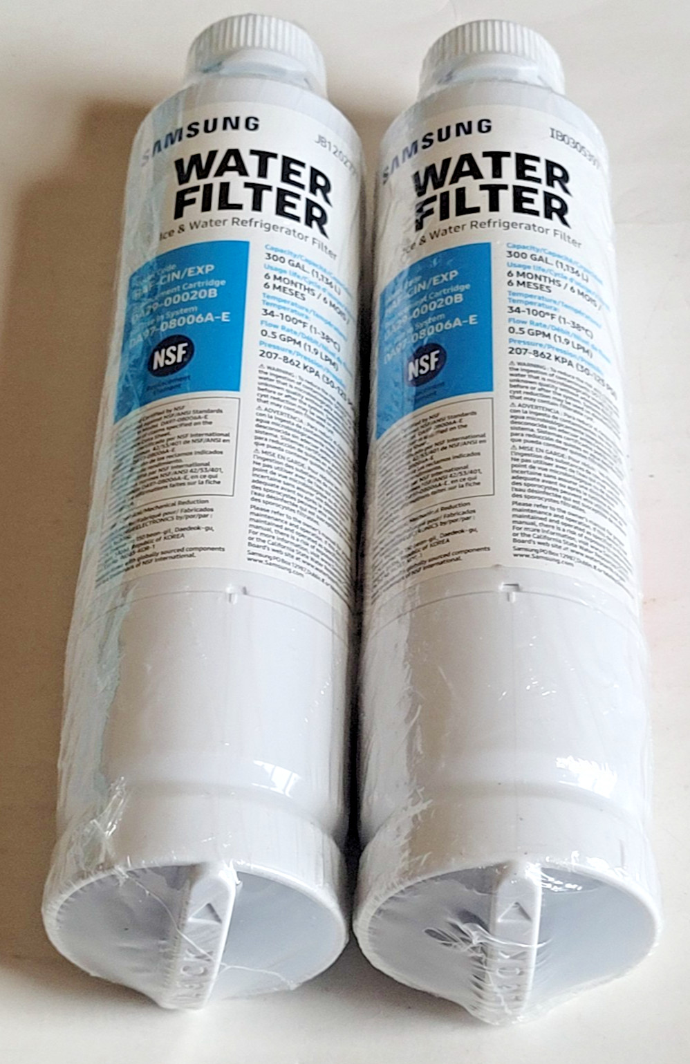 Samsung DA29-00020B HAF-CIN/EXP Refrigerator Water Filter Cartridge 2 Pack