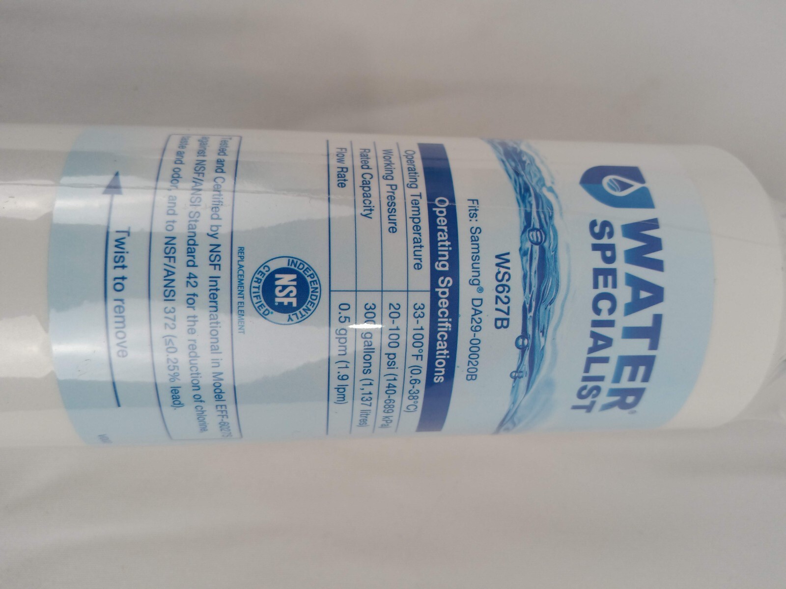 Waterspecialist DA29-00020B Fridge Water Filter, Replacement for Samsung (NEW)