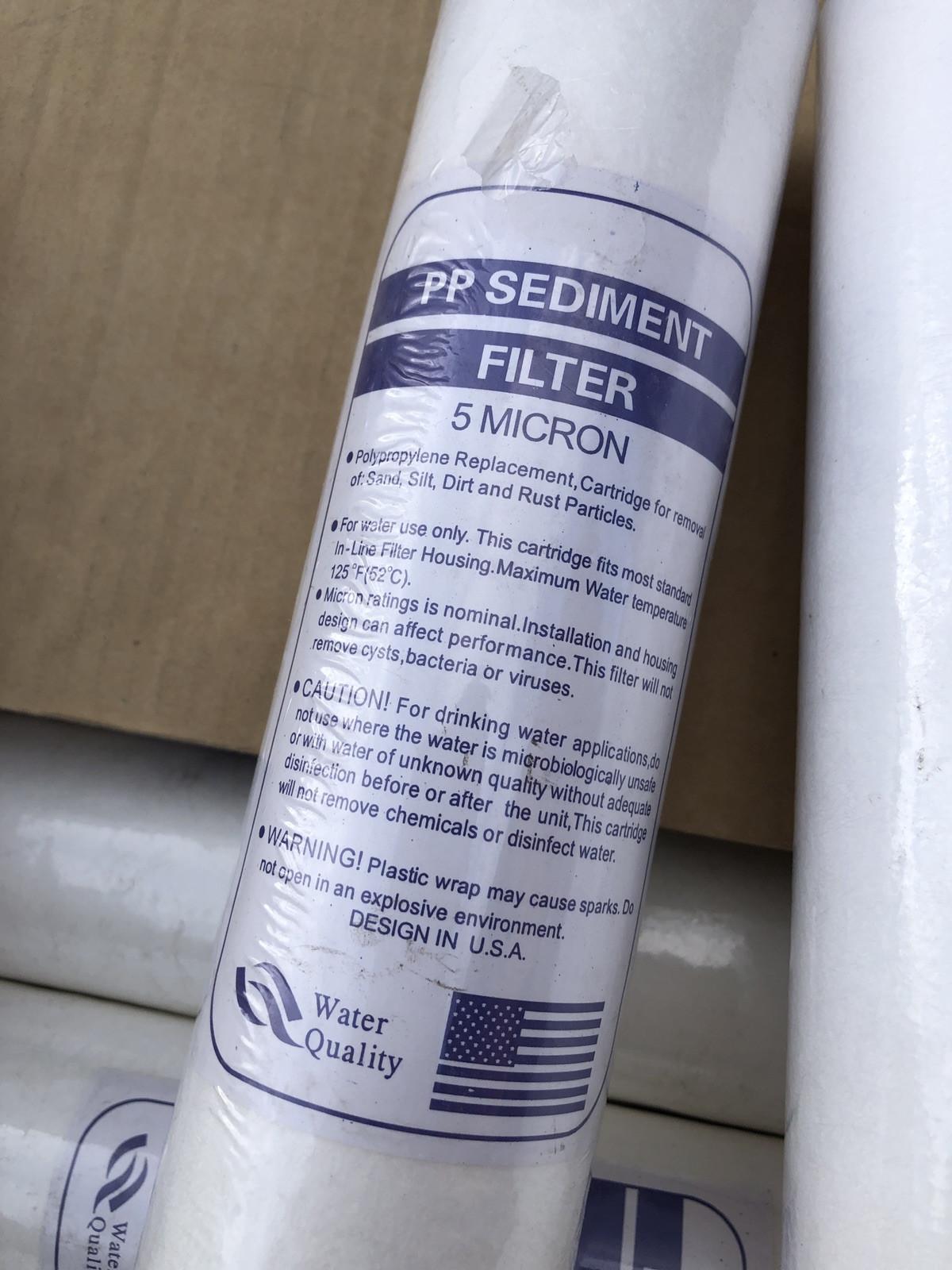 5x 5 Micron Filtration x 10″ long Standard Size PP Sediment Filter Cartridge RO
