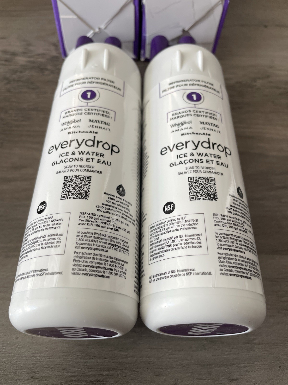 2 PACK ΕVΕRYDROP ΕDR1RXD1 Refrigerator ICE Water Filter 1 Replacement New