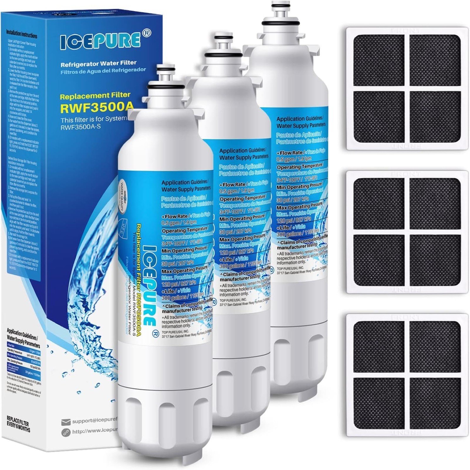 ICEPURE Water Filter Replacement for LG LT800P Kenmore 46-9490 LT120F Air Combo