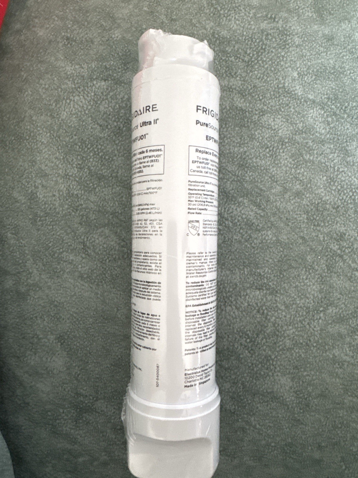 Frigidaire EPTWFU01 Water Filter PAULTRA2 Air Filter Combo 2 Pack OEM Replacemnt